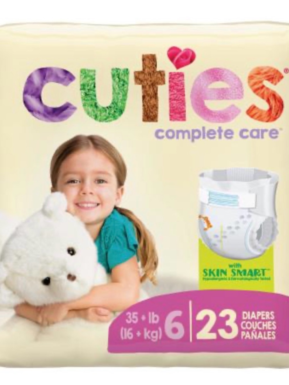 NEW Unopened Cuties Diapers Size 6. 2 Packs (23 Diapers/Pack 46 Total) 35+ LBS
